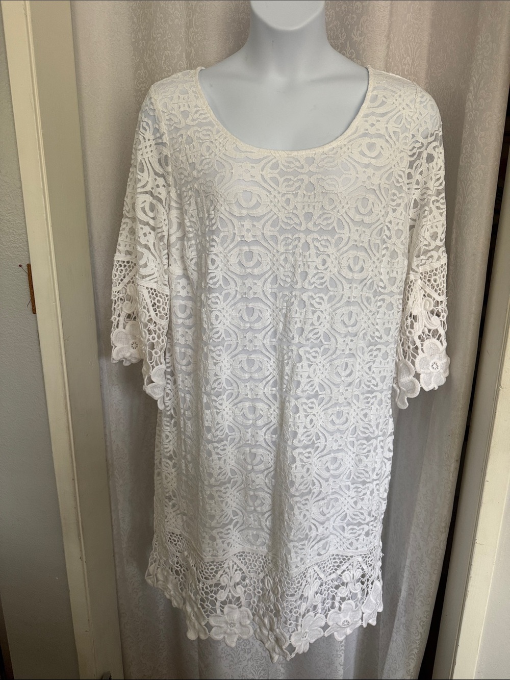 ALFANI White Lace Midi Dress Sz: 3X